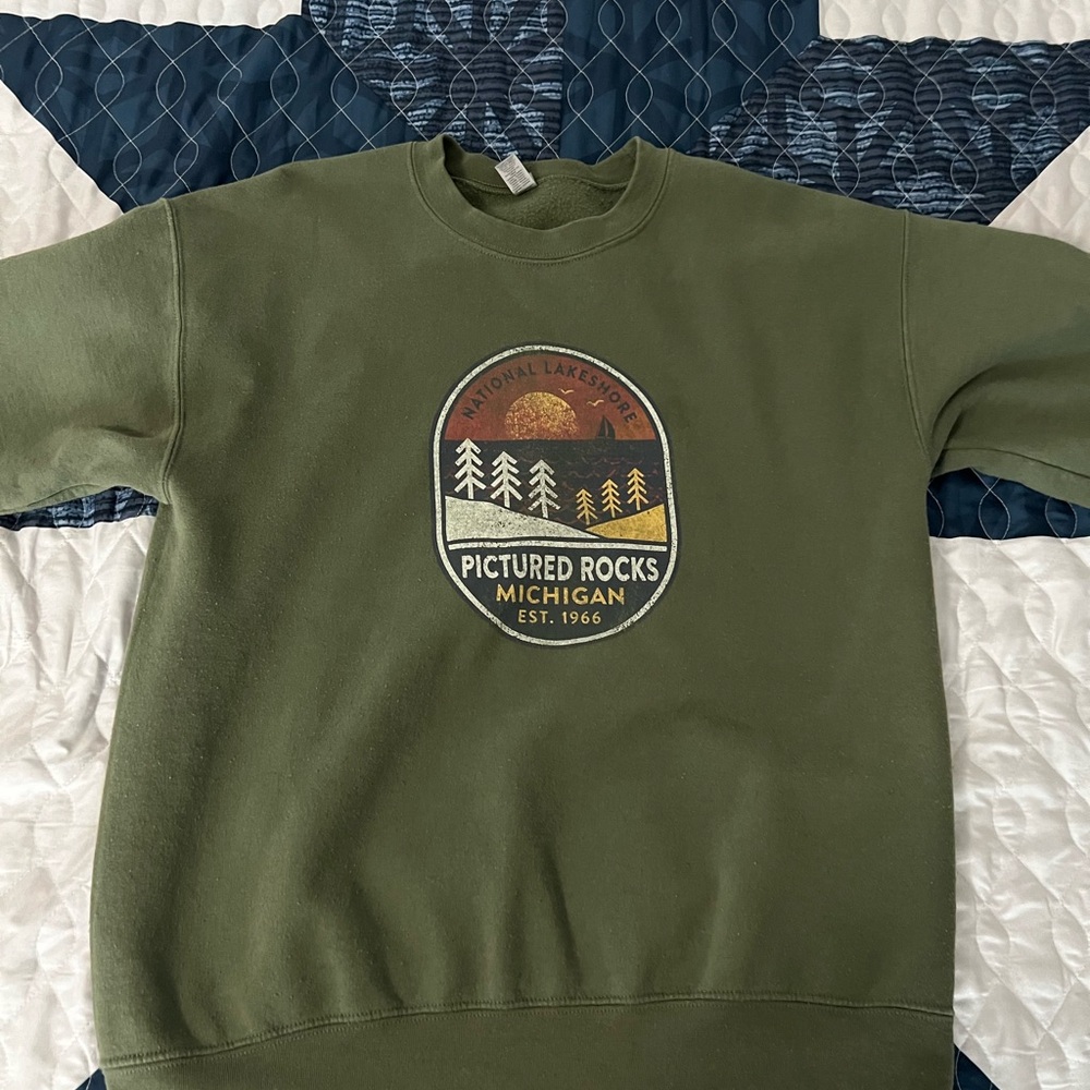 Pictured rock michigan crewneck